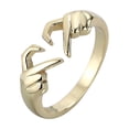 thumbnail image 2 of Anillos para mujer, regalos para mujer, moda para damas, manos geométricas abiertas que corazón, joyería de moda, anillo para damas, 2 of 3