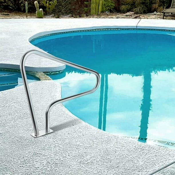 TCFUNDY Pool Handrail, 49"x38" Swimming Pool Stair Rail, 304 Stainless Steel Inground Railing w