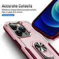 thumbnail image 5 of Dteck Case for iPhone 14 Pro Max,Shockproof Rubber Military Grade Drop Protection Dual Layer Case Ring Holder Kickstand Cover Support Magnetic Car Mount,Pink, 5 of 10