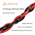 thumbnail image 2 of Bobina de silicona Wire ZIGPEO 12 AWG, 50 pies, gris, 600 V, alta temperatura, 2 of 4