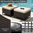 thumbnail image 6 of Joyside 5 PCS Outdoor Conversation Set with 78" 3-Seat Sofa, 2 Chairs & 2 Ottomans, Wicker Patio Furniture Set with Removable Cushions for Bistro, Deck, Sunroom, Beige, 6 of 8