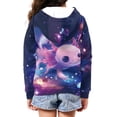 thumbnail image 4 of Chaqlin Galaxy Funny Axolotl Girls Long Sleeve Hooded Pullover Lightweight with Pockets Trendy Comfy Top for Teens Fall Size 6-9, 4 of 7