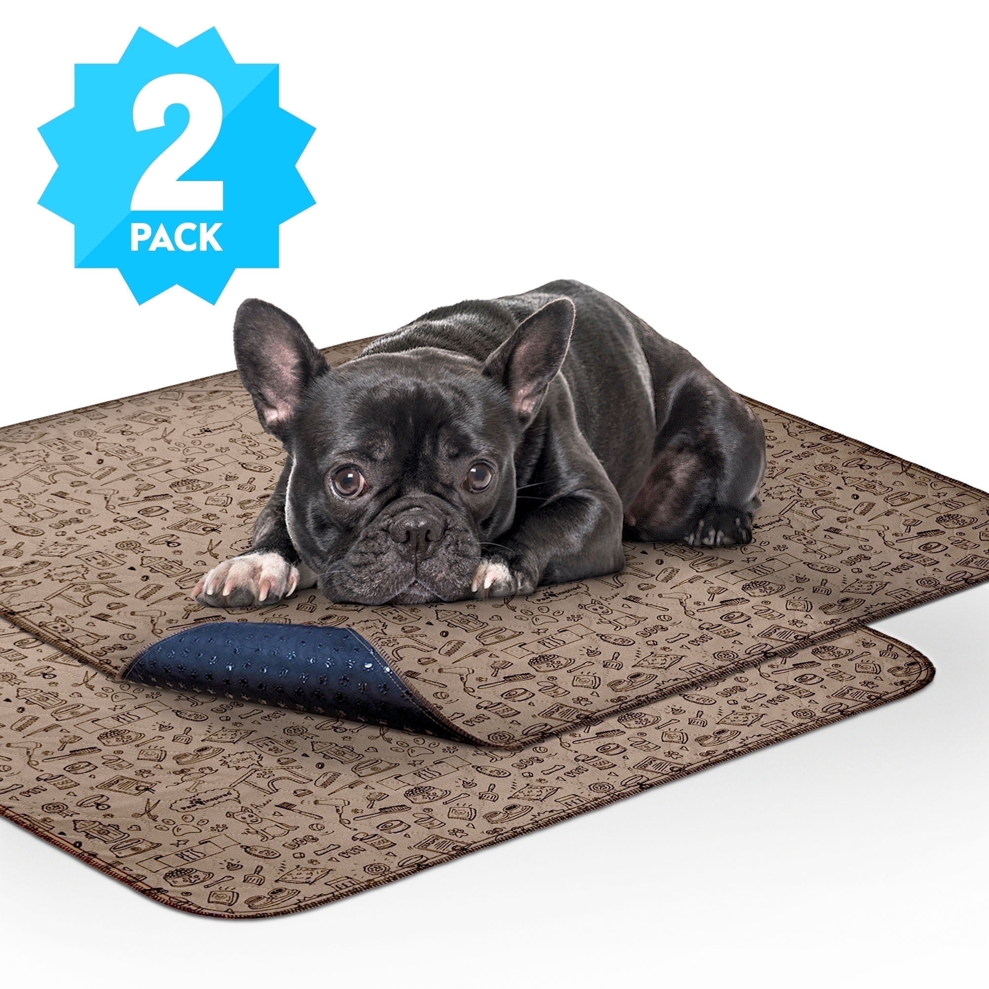 2ct Washable Dog Pee Pads, 32x30 inch Reusable Puppy Training Pads for Dogs, Waterproof Whelping Pads, Absorbent Washable Puppy Pads, Non-Slip
