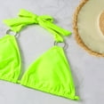 thumbnail image 3 of KaLI_store Swimsuit Women Women's Keyhole Swimsuit Cutout High Neck Halter Bikini Sets for Women Green,XL, 3 of 3