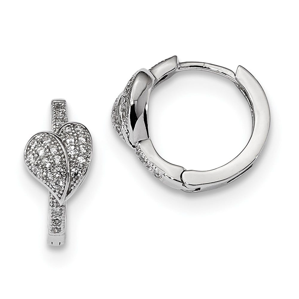 Bonyak Jewelry SS Rhodium-Plated CZ Brilliant Embers Polished Necklace in Sterling Silver