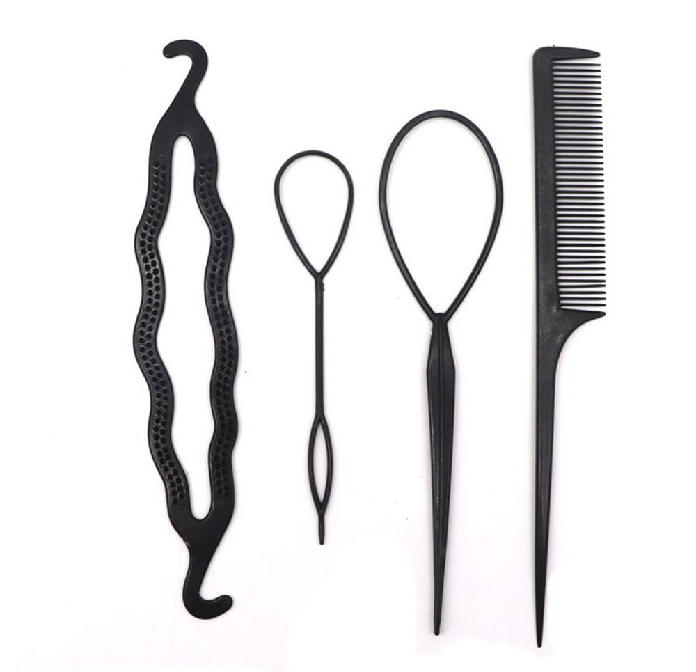 Yklio New 4Pcs/set Hair Twist Styling Clip Stick Bun Maker Braid Tool Hair  Accessories 