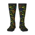 thumbnail image 1 of Gaeub Chaussettes de Jeu Design Imprimé Pixel Chaussettes Hautes Extensibles pour Hommes Femmes Adolescents, Chaussettes de Softball Soccer pour Randonnée, Sport, 1 of 6