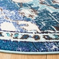 thumbnail image 3 of SAFAVIEH Madison Elinor Traditional Distressed Area Rug, Navy/Ivory, 6'7" x 6'7" Round, 3 of 8