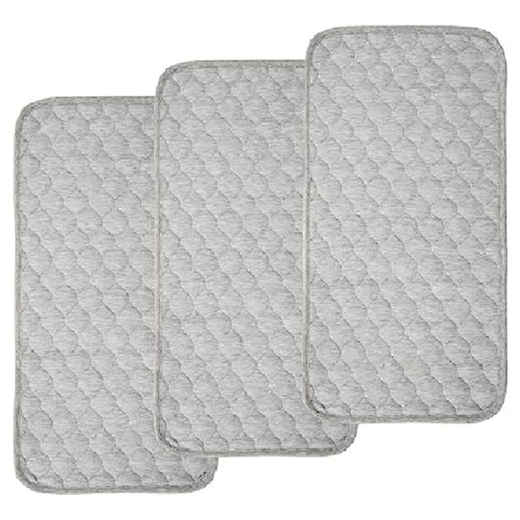 Almohadillas para PañAles de Acolchadas de Bambú, MáS Gruesas, Resistentes Al Agua, para Cambiador, 3 Unidades, Gris