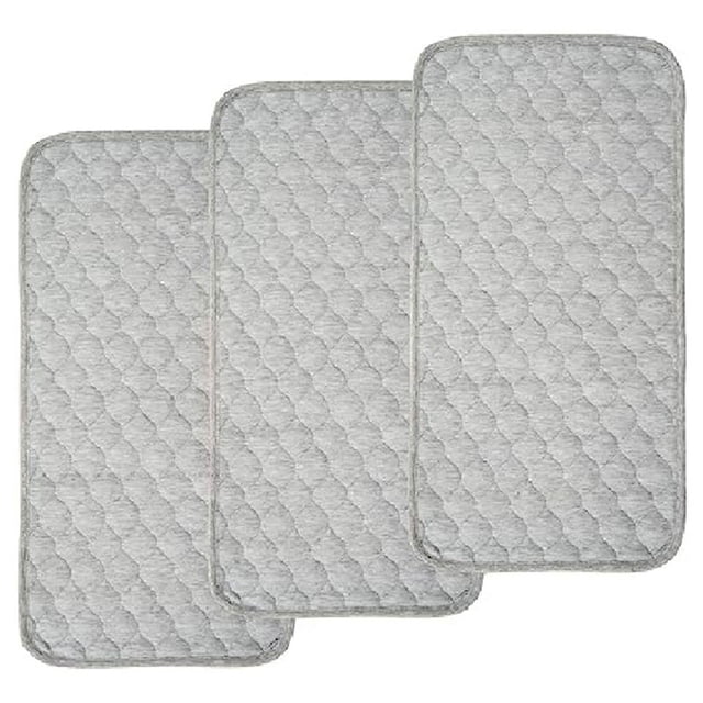 Almohadillas para PañAles de Acolchadas de Bambú, MáS Gruesas, Resistentes Al Agua, para Cambiador, 3 Unidades, Gris