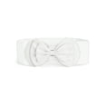 thumbnail image 1 of Cinturón elástico con botón a presión y adorno de lazo para mujer Inspire Chic, color blanco, talla única, 1 of 4