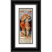 Alphonse Mucha 2x Matted 14x24 Black Ornate Framed Art Print 'The Samaritan'