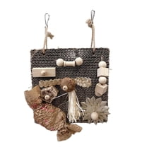 LingStar Parrot foraging Toy, Bird Chew Toys with Palm, Nut, Corn Leaf, Wood Block, Bird Cardboard Paw Grinding Perch, Parakeet Cage Accessories for Lovebird, Budgie, Finches