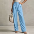 thumbnail image 2 of CHGBMOK Women's Wide Leg Pants High Waisted Button Business Casual Trousers Pleated Slacks Pants with Pockets, 2 of 9