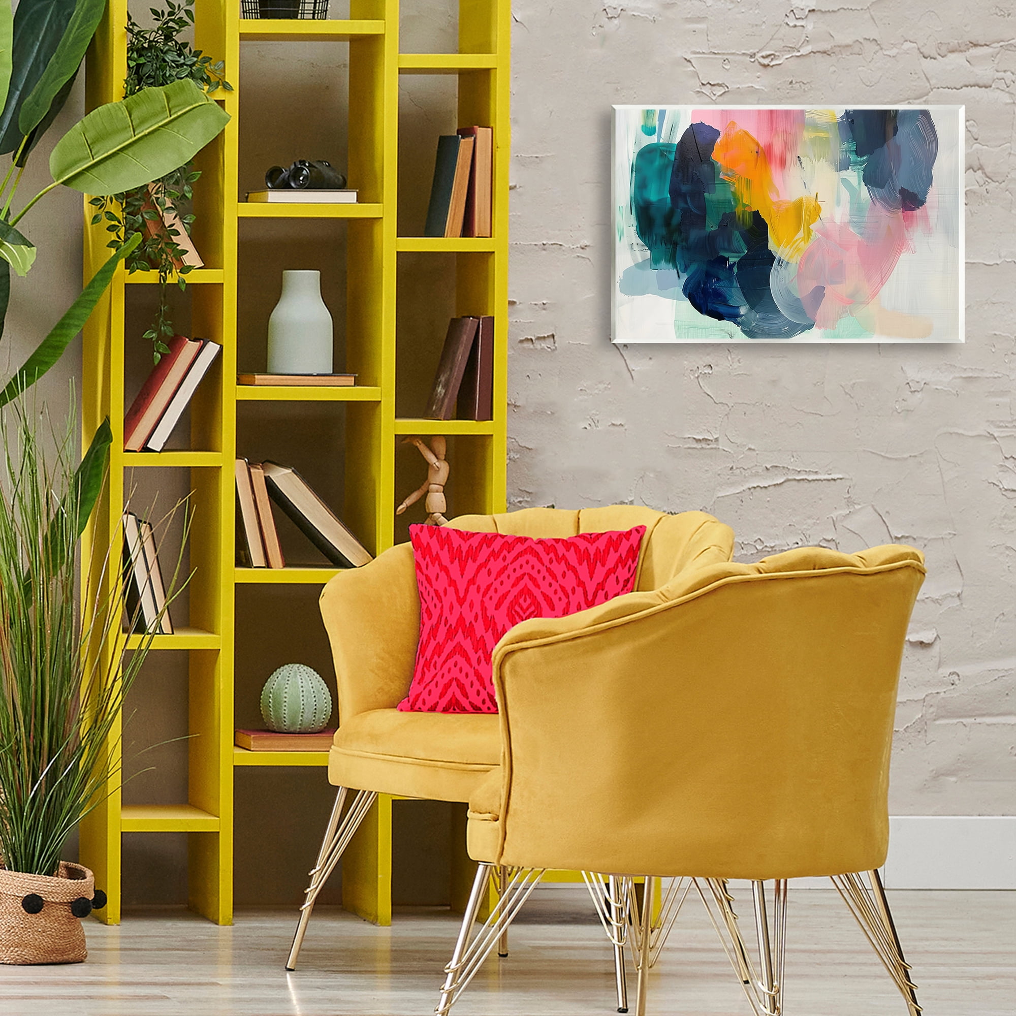 Stupell Industries Bold Paint Strokes Abstract Painting Unframed Art Print Wall Art, 19 x 13