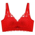 thumbnail image 2 of JSGEK Push up Plunge Support and Lift Gathering Bra Trendy Fashion Plus Size Bra Everyday Bras Comfort Red XL Bra for Ladies, 2 of 3