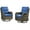Blue Cushions(Grey Wicker), variant on Planntonneo Wicker Patio Chairs Set of 2, Outdoor High Back Swivel Glider Rocking Chairs with 5'' Thick Beige Cushions for Porch Balcony Backyard