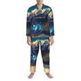 thumbnail image 3 of Lsque Sunshine Underwater Sand Turtle Pattern Long Sleeve Pajama Set for Men - Soft 2-Piece Sleepwear and Loungewear Set with Pockets, Comfy Nightwear-XX-Large, 3 of 7