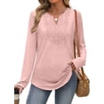thumbnail image 4 of ZANKLEY Boho Tops for Women Blouses Dressy Casual V Neck Long Sleeve Shirts Fall Outfits Trendy Vacation Clothes, 4 of 8