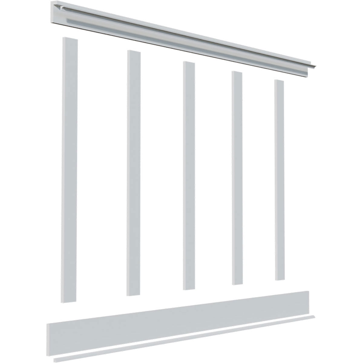 56" Height with 12" to 15" Wide Adjustable Wall Panels, Deluxe Shaker 8' PVC Wainscoting Kit, (for heights up to 56"H)