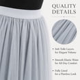 thumbnail image 4 of Women’s Gray Tulle Midi Skirt, Layered A-Line Tutu Skirt, One Size Elastic Waist Party Skirt, 4 of 8