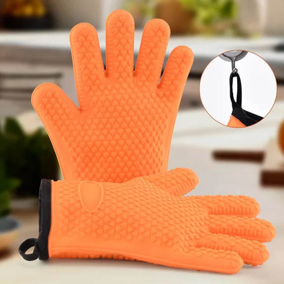 Vevor Silicone Smoker Oven Gloves, Non-Slip Heat Resident Grill Gloves Fingers