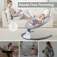 thumbnail image 4 of Electric Baby Swing for Infants - Bluetooth Music Speaker with 12 Lullabies and 4 Speeds, Remote Control, Gray, 4 of 10