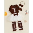Miaouyo Baby Girl Fall Outfit Football Print Long Sleeve Romper with
