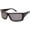Matte Black, variant on Tres Noir Men's Bronson Wrap Sunglasses Large Fit 64 mm (Shiny Black / Smoke Lens)