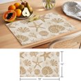 thumbnail image 6 of Khaki Coastal Summer Placemats Set of 8 Coral Shell Starfish Nautical Retro Place Mats Indoor Wipeable Table Mats Washable Cloth Dining Table Placemats for Kitchen Holiday Party Home Decor 13x19 Inch, 6 of 9