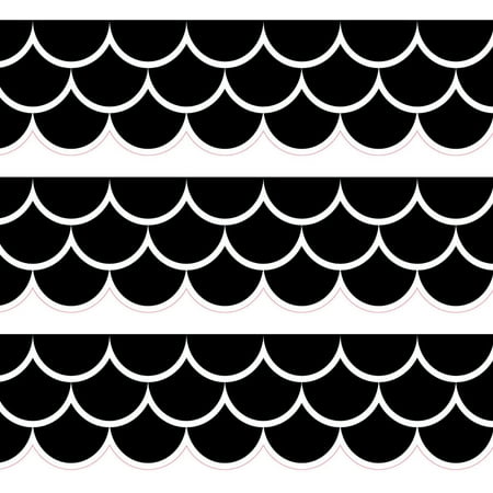 UPC: 0194629118595 | Creative Teaching Press Black Scallops EZ Border  48 Feet Per Pack  3 Packs