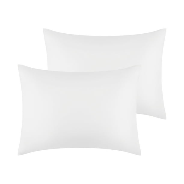 Juego de 2 fundas de almohada de satén con cierre de sobre para el hogar estándar blanco