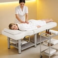 thumbnail image 2 of Pro Heavy Duty Stationary Massage Treatment Table,Salon Beauty Facial Bed Adjustable Backrest with Open-Chest,Headrest Metal Frame PU Leather for Spa,Tattoo,Esthetician(White), 2 of 23