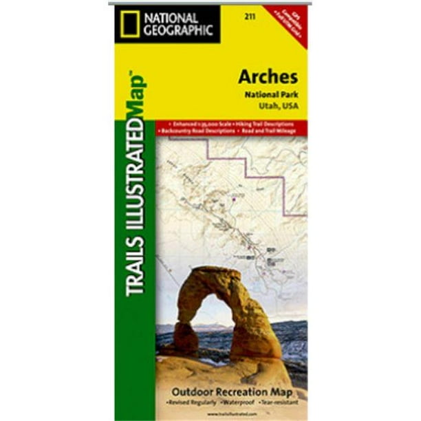 National TI00000211 Geographic Carte des Arches Parc National - Utah
