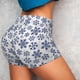 thumbnail image 4 of Fotbe Dark Blue Snowflakes Shorts Sin Costuras – Shorts Deportivos de Cintura Alta para Mujer, Elásticos para Gimnasio, Yoga, Running o Ciclismo-Medium, 4 of 8