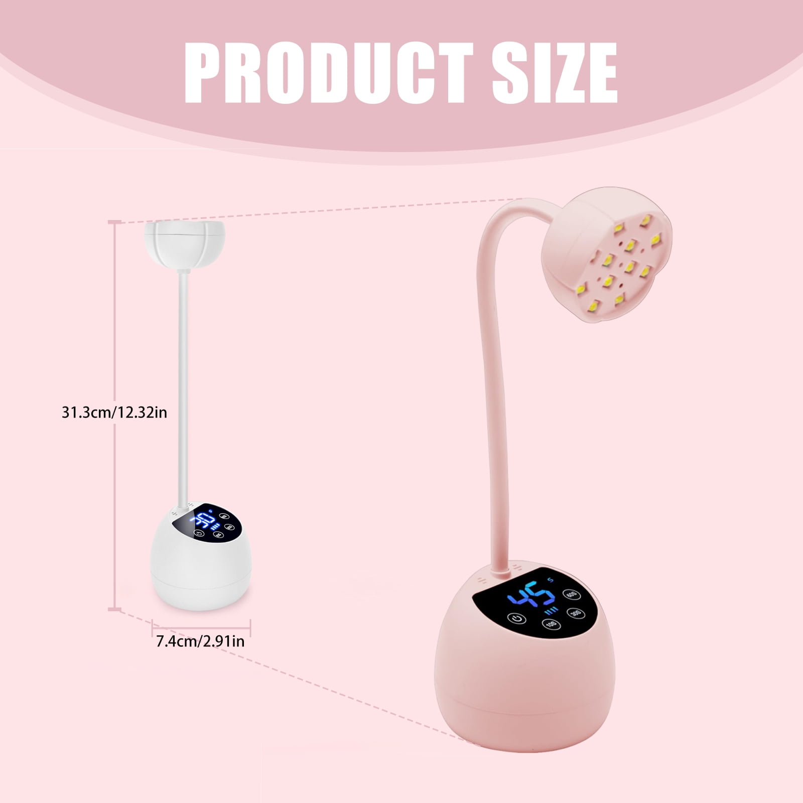 UVS Nails Lamp Gooseneck UVS Light for Gel Nails Polish Flashs LED Nails Lamp with Three Timers Sensors Home Salon