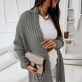 thumbnail image 2 of Vedolay Women's Knit Cardigan Sweater Casual Open Front Knitted Coat with Pockets Gray,One Size, 2 of 5