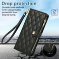 thumbnail image 2 of ELEHOLD Case for Samsung Galaxy S22, Shockproof PU Leather Zipper Wallet Case with Card Holder & Crossbody Lanyard & Wrist Strap,Black, 2 of 9