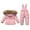 Pink, variant on Girls 2-Piece Ski Set Winter Parka with Faux Fur Hood Snow Bibs Insulated Waist-Defining Jacket Overalls Set