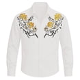 thumbnail image 3 of Tisuna Kids Boy'S Western Cowboy Long Sleeve Shirts Breathable Lapel Collar Floral Print Tops Boys Daily Wear Fall Shirts Size 6-7 Years, 3 of 4