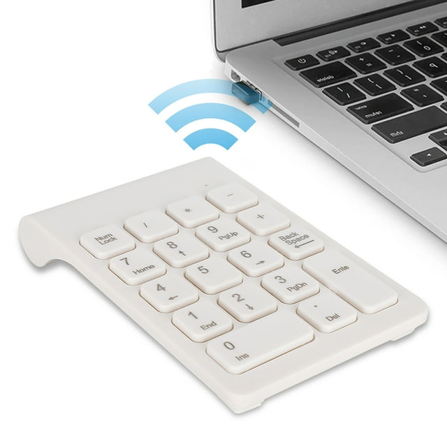 Number Pads, Ergonomic Numeric Keypad Numpad 18 Keys Portable 2.4 GHz USB Financial Accounting Number Keyboard, for Laptop PC Desktop