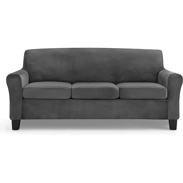 Sofa Covers for 3 Cushion Couch Velvet Sofa Slip Cover 4 Piece Stretch