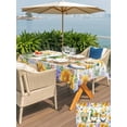 thumbnail image 6 of 60x120 Inch Outdoor Tablecloth with Umbrella Hole Zipper Rectangle Sunflowers Rectangular Tablecloths Outside Waterproof Spring Flowers Gnomes Hydrangea Daisy Wood Patio Table Cover for Picnic Party, 6 of 8