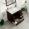 thumbnail image 6 of Eviva Acclaim 30"W x 22"D Teak Bathroom Vanity with White Carrara Quartz Vanity Top and Rectangular Undermount Sink, 6 of 8