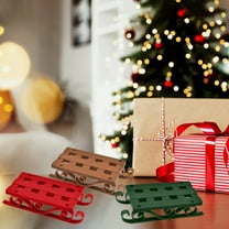 Kumdkd 4" Mini Santa Ski Set - DIY Christmas Village Accessories for Tabletop Displays & Craft Projects (3-Pack Unpainted)