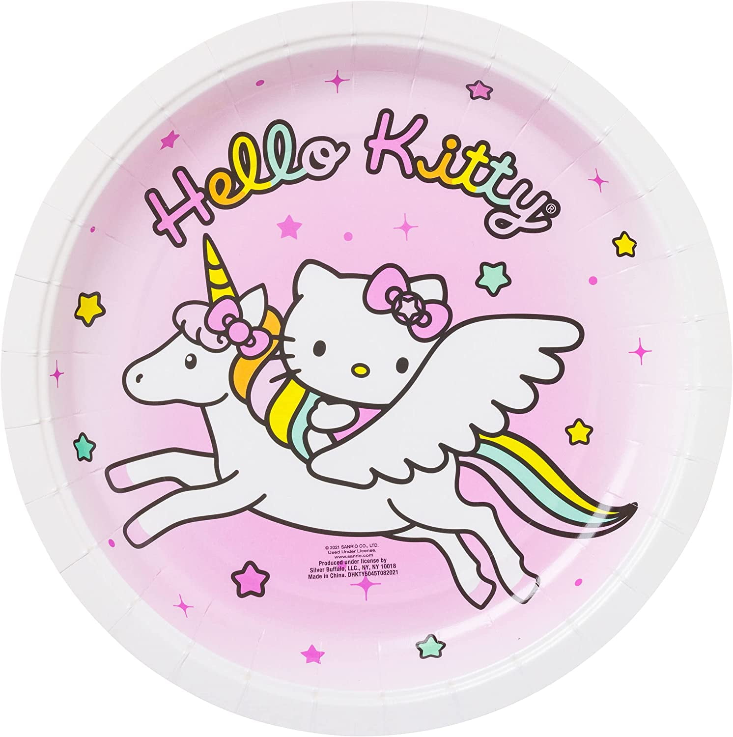 Hello Kitty Unicorn Rainbow Toss Paper Plates Cups Napkins Party Pack Set,  60 Piece