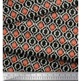 thumbnail image 2 of Soimoi Cotton Poplin Fabric Ornament & Quatrefoil Damask Printed Fabric 1 Yard 56 Inch Wide, 2 of 3
