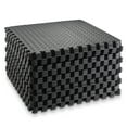 thumbnail image 2 of Philosophy Gym Pack of 30 Exercise Flooring Mats - 24 x 24 Inch Foam Rubber Interlocking Puzzle Floor Tiles - Black, 2 of 7