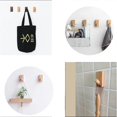 thumbnail image 2 of 4pcs Natural Wooden Coat Hooks, Wood Wall Hooks, Adhesive Hooks Hat Hook, Rectangle Beech (q), 2 of 5