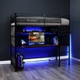 thumbnail image 2 of X Rocker Gaming Bunk Bed, Metal, Shelves, Twin, Black, 2 of 9